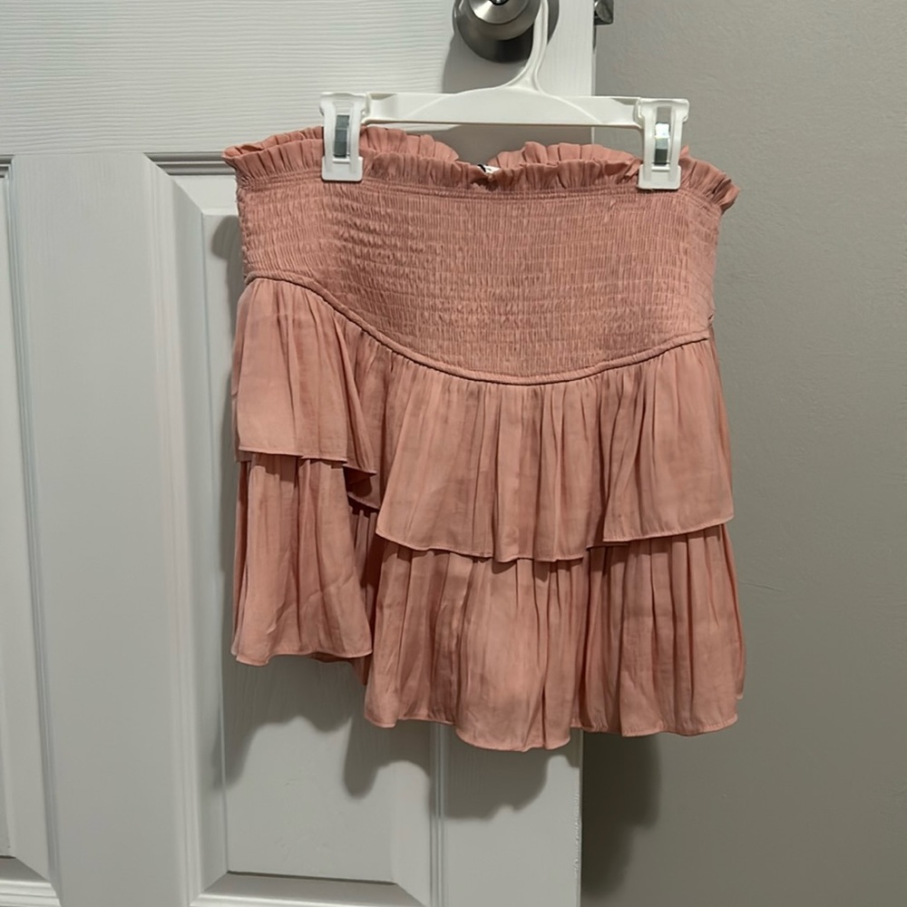 Mustard seed blush pink skirt.